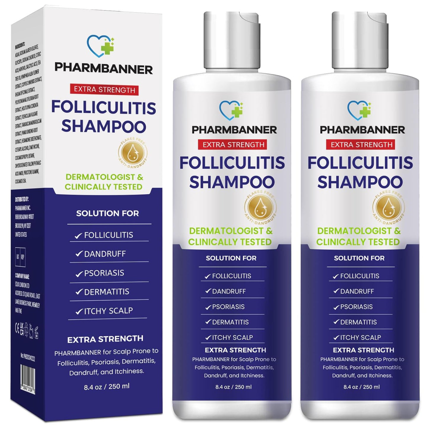 Anti-Fungal Shampoo for Itchy, Dry Scalp – Supports Scalp Health, Helps with Folliculitis, Seborrheic Dermatitis & Scalp Flaking-2 Pack