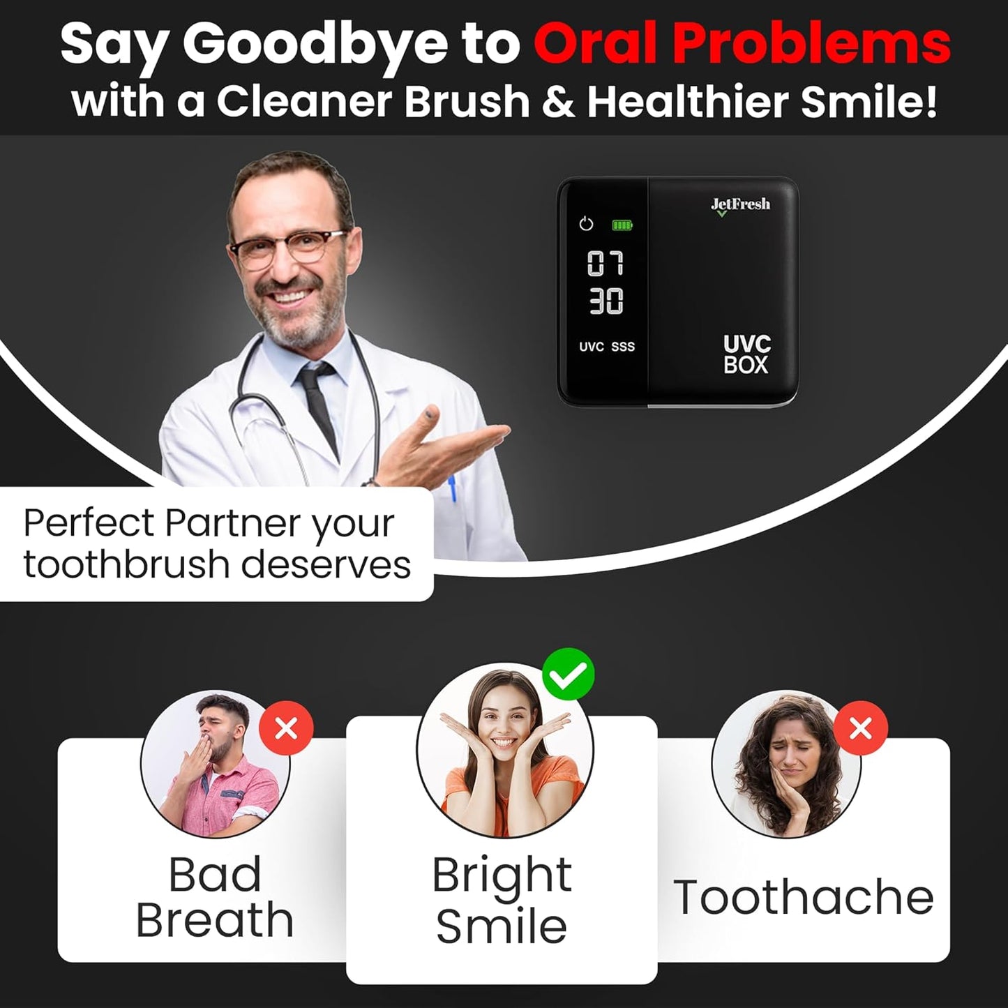 UV Toothbrush Sanitizer Holder & Cleaner with LED Clock Display & Hot Air Drying – Wall-Mounted UV Tooth Brush Holder for Bathroom Decor, Travel Use, Rechargeable Portable Design, Fits All Brushes