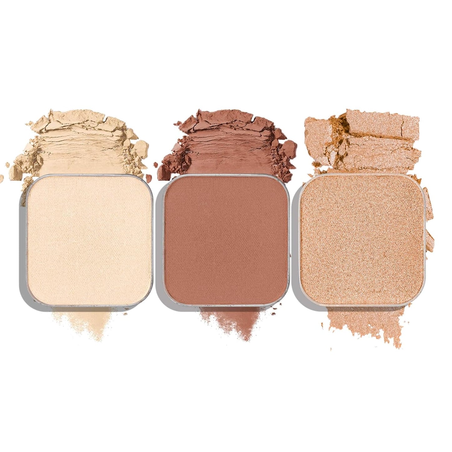 3-Color Eyeshadow Combo Pack – Matte & Shimmer Neutral Shades,Powder, Highly Pigmented, Long-Lasting, Refills Pans for Custom Magnetic Palette