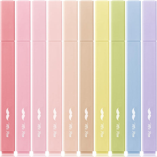 Mr. Pen- Aesthetic Highlighters, 10 pcs, Colorful, Chisel Tip, Cute Highlighters Assorted Colors, Bible Highlighters and Pens No Bleed, No Bleed Highlighters for Bible Pages No Bleed