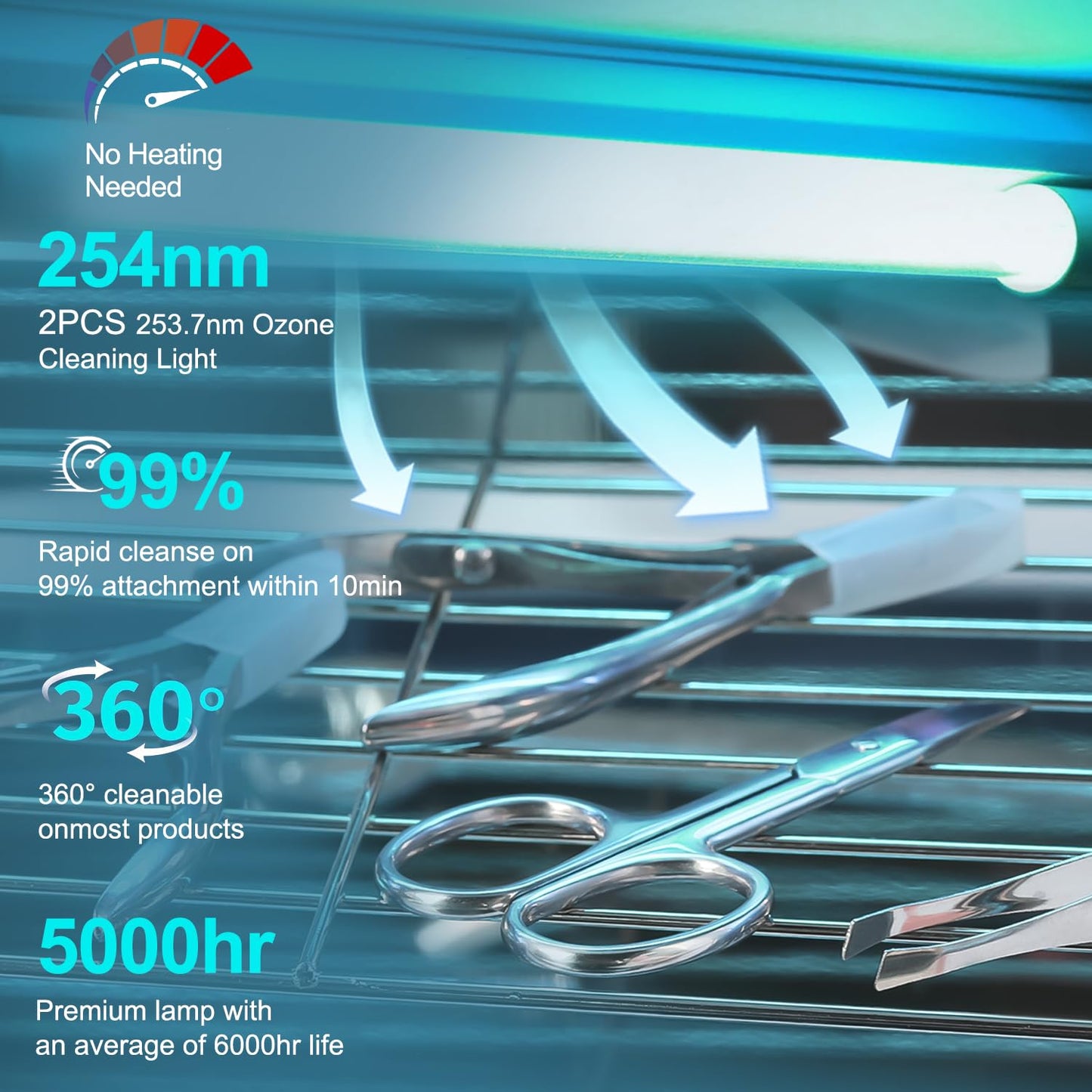 Nail Tool Cleaning Cabinet, Large Capacity Cleaner Box Cleaner Cabinet Cleaning Machine Barber Tool Box Nails Art Tool Equipment for Salon, Spa, Barber