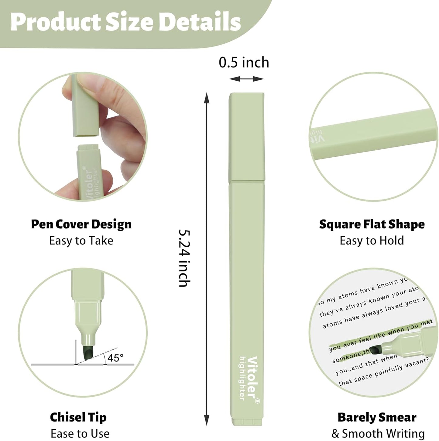 Highlighters Assorted Colors,10Pcs Bible Highlighters and Pens No Bleed, Assorted Colors, Pastel Set, Cute Marker Pens for School Journaling