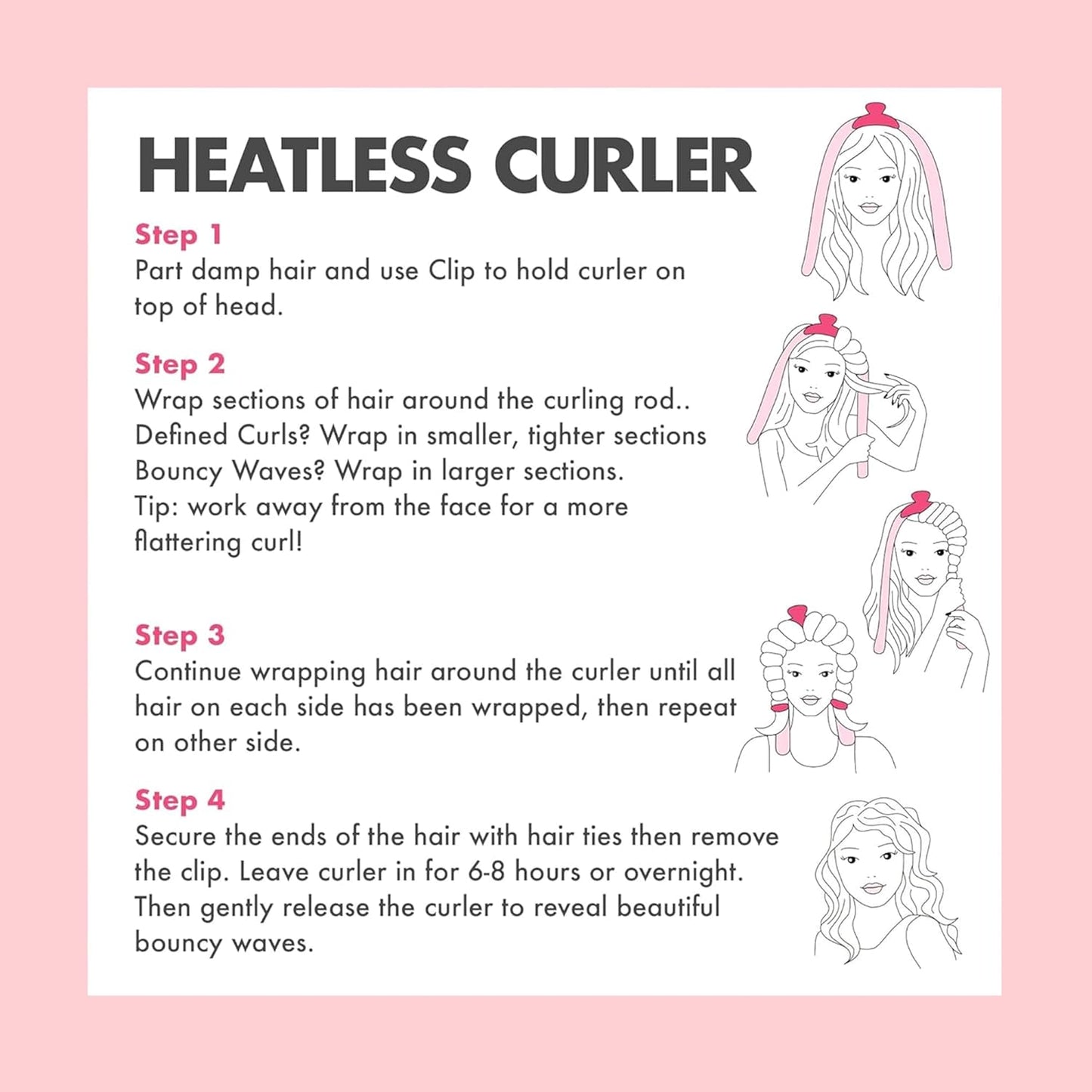 Pinkiou Heatless Curlers Overnight,Hair Curler to Sleep In, No Heat Hair Roller for Long & Short Hair, Heatless Curling Set with 2 Scrunchies (Black)