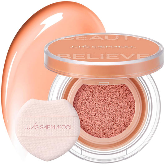JUNGSAEMMOOL Artist Cushion Blush (Peach Nectar) | Easy to Blend, Lightweight, Hydrating Korean Makeup Cushion Blush for Dewy & Glowing Cheeks
