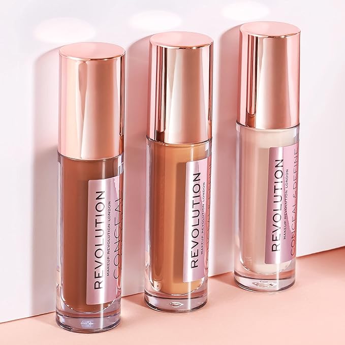 Revolution Beauty, Conceal & Define Concealer, Full Coverage & Lightweight, Long-Lasting Matte Finish, Vegan & Cruelty Free, C2 Fair to Light Skin Tones, 0.14 Oz.