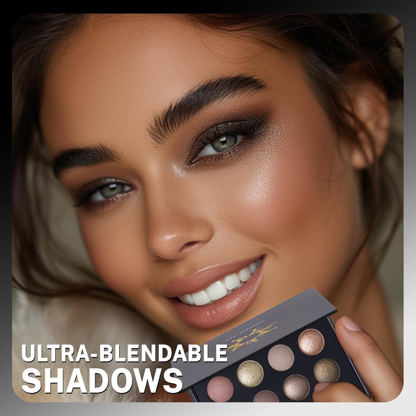 UCANBE Baked Eyeshadow Makeup Palette with Hidden Gems, 16 Colors Nude Eye Shadow with Matte Glitter Metallic Shimmer, Highly Pigmented Long Lasting Make Up Pallet