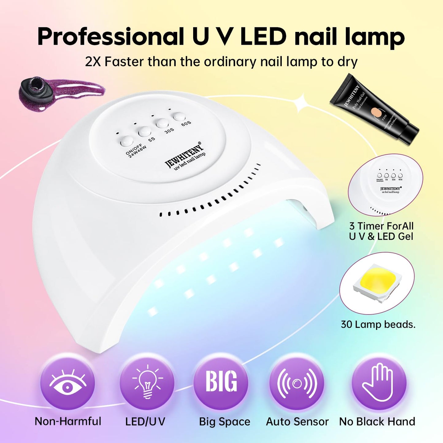 JEWHITENY 14 Colors Poly Gel Nail Kit 27 Colors Gel Nail Polish Kit With U V Light All In One Nail Art Starter Kit Suitable For All Seasons