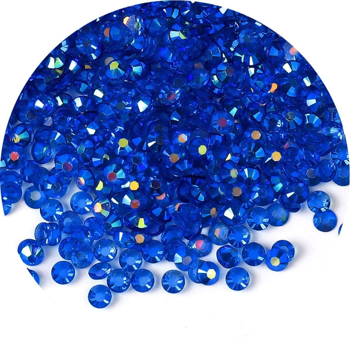2250 Pcs SS16 4mm AB Flatback Rhinestones for Nails Art Crafts Transparent Glitter Round Gems Crystals DIY Clothes Shoes(Clear Sapphire AB)