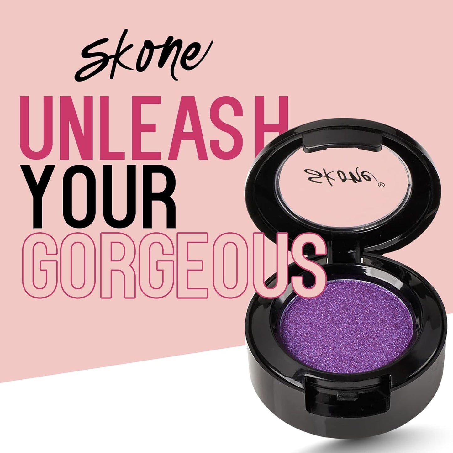 Skone Cosmetics Gems Eye Shadow, Highly Pigmented, Longwear Eye Makeup, Single Eyeshadow with Pro Shimmery Finish - Ultra-Blendable, Slightly Shimmer Shades - Purple Eyeshadow - Flowers