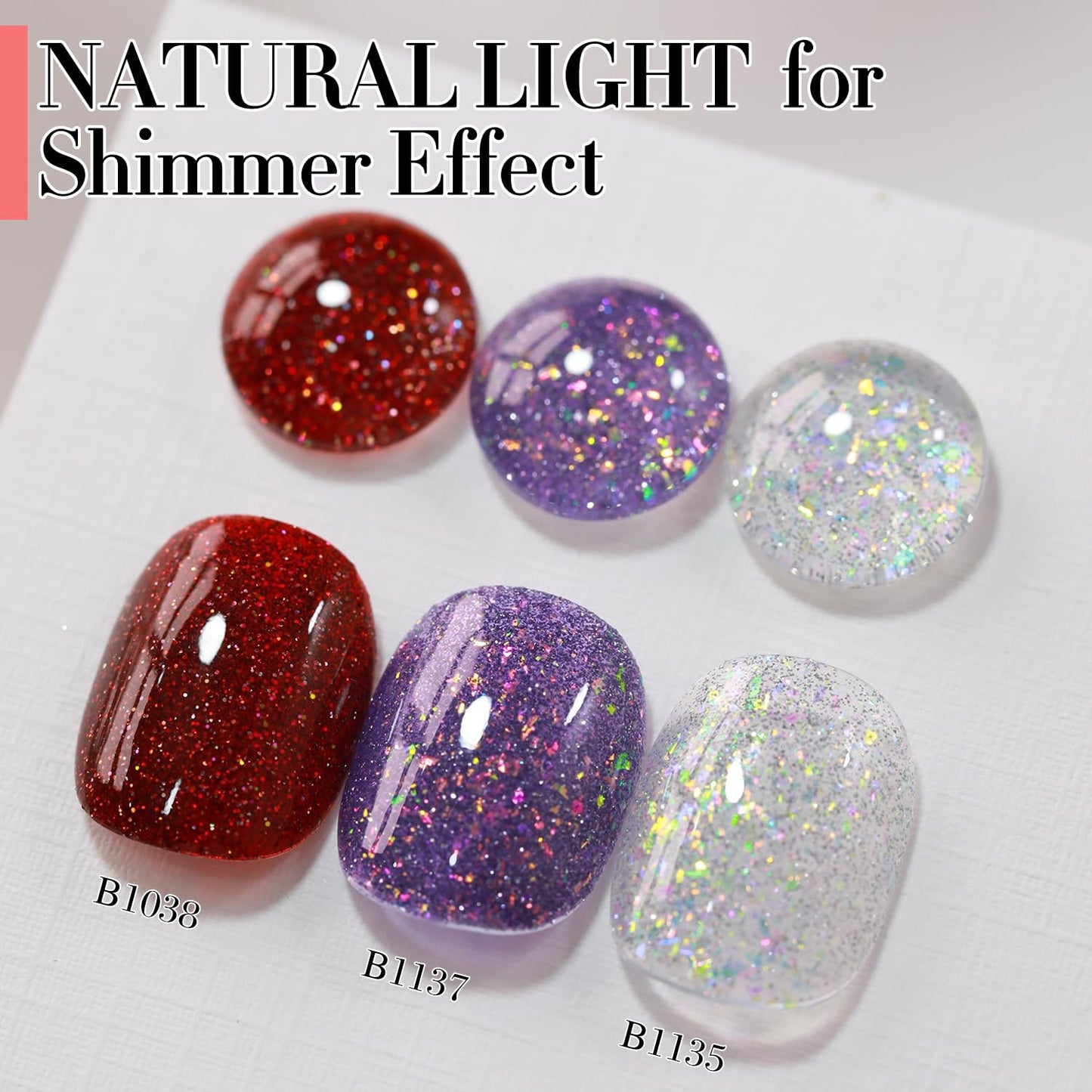 Double Rhythm Glitter Gel Polish Dark Red 15ML Shimmer Reflective Color for Nail Art Salon DIY at Home 0.5Oz (Burgundy Red-B1038)