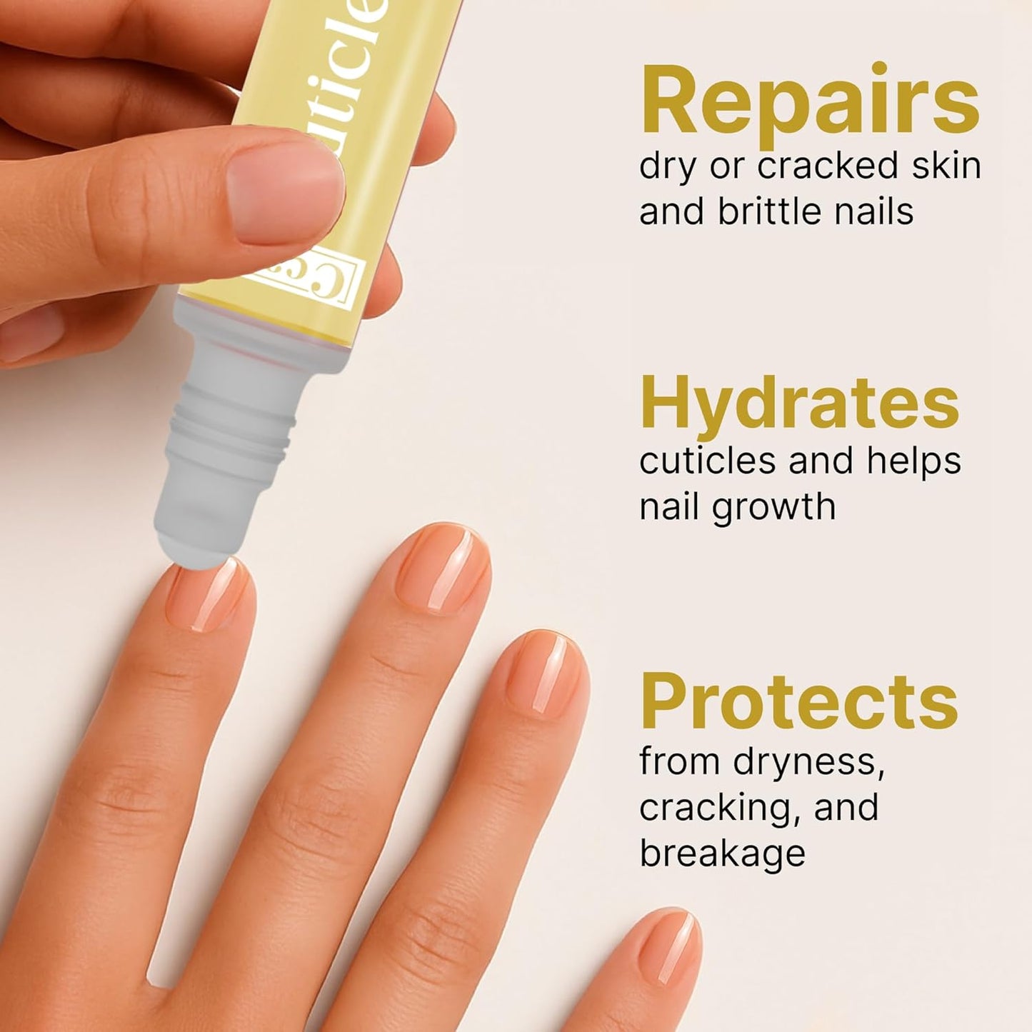 C CARE Sweet Almond Roll-On Cuticle Oil | Natural Revitalizing Hydrating Nail Oil For Repaired Cuticles Overnight | Remedy For Damaged Skin And Thin Nails | Paraben Cruelty Free Formula | 10ml