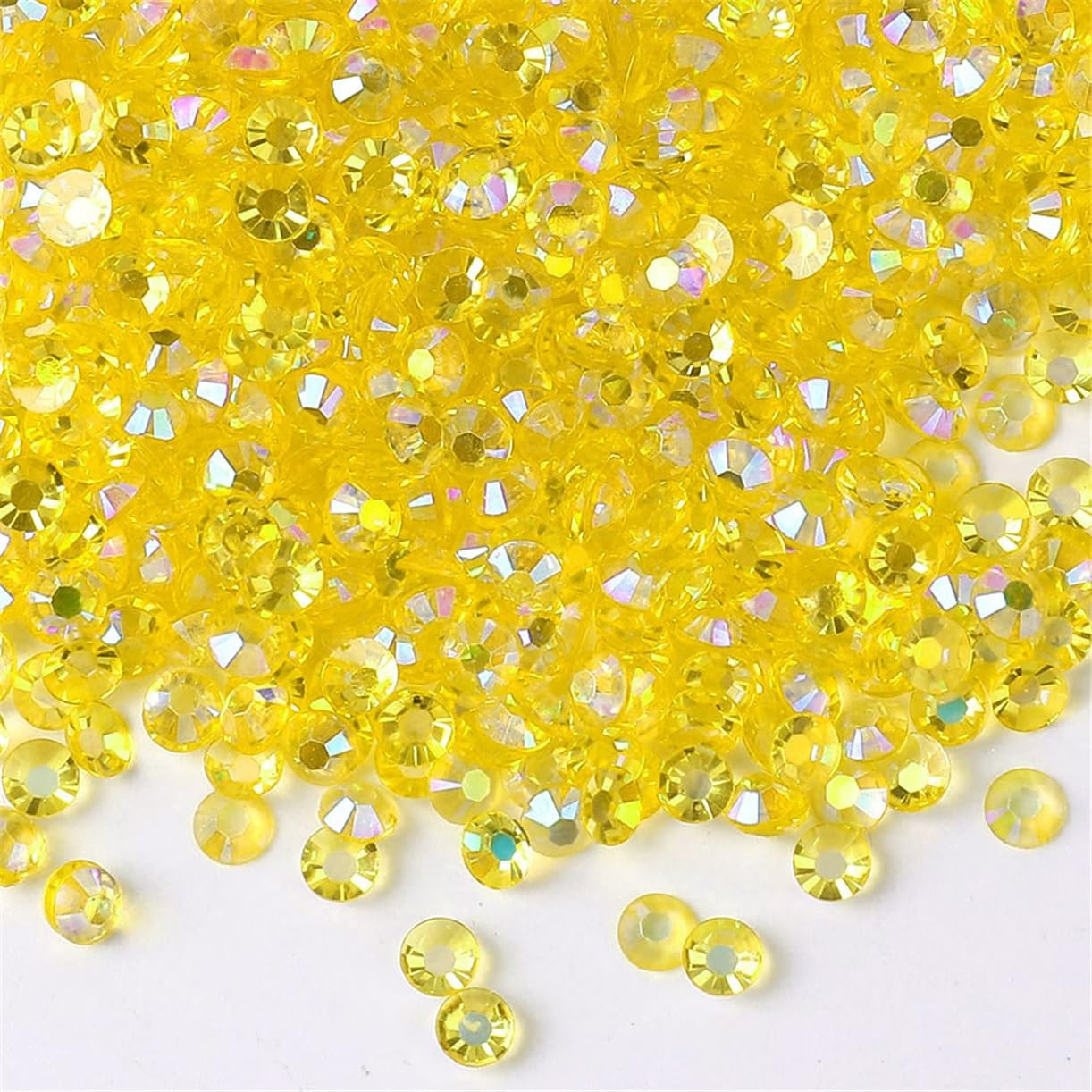 3000 Pieces SS6 2mm Flatback Rhinestones AB Clear Round Gems Crystals for Nail Art DIY Crafts Clothes Shoes Bags （Transparent Citrine AB）
