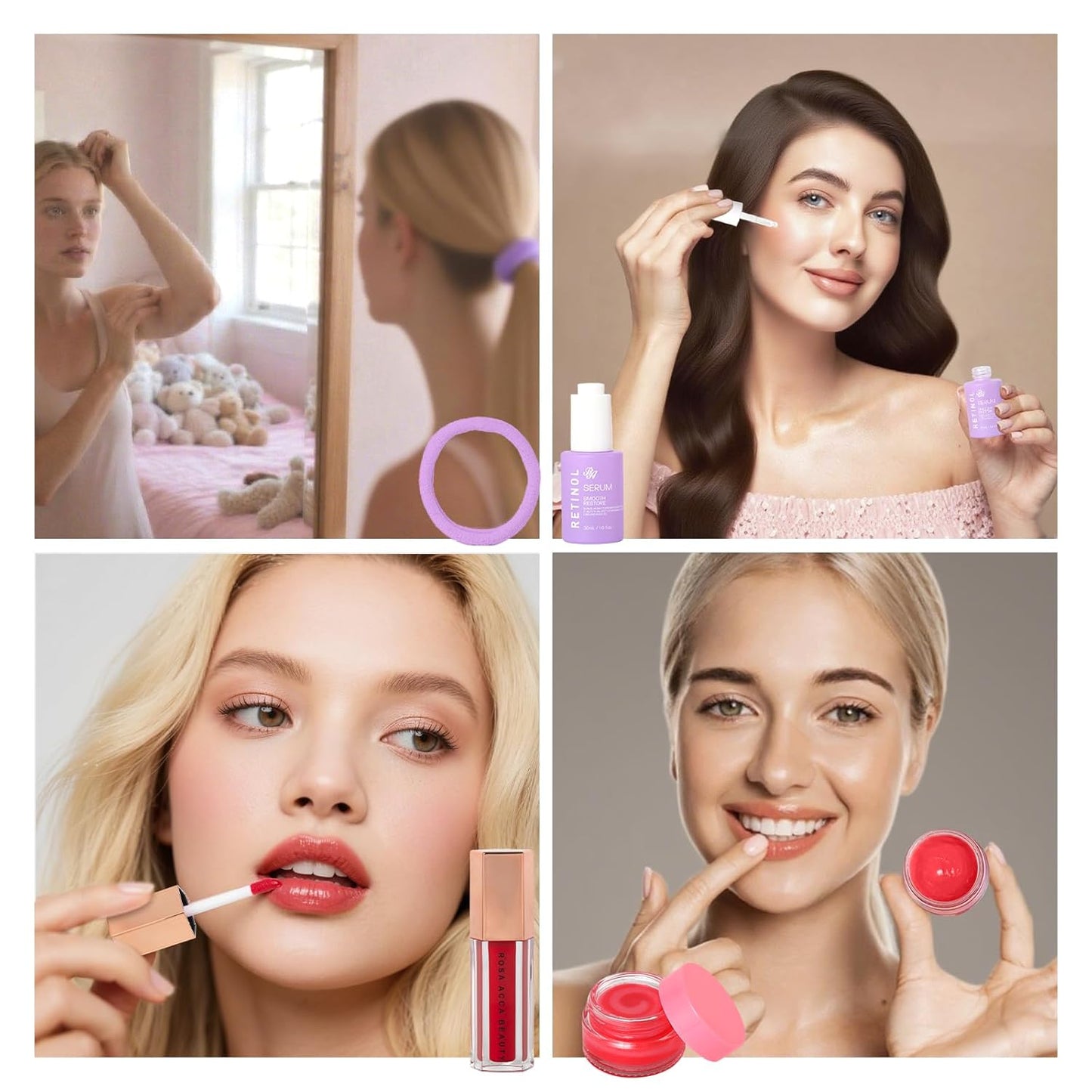 Lavender Face Sheet Mask Pack, 55Pcs Skin Care Kit for Women, Overnight Collagen Mask, Gel Lip Mask, Clay Mask, Hyaluronic Acid Face Serum, Spa Headband, Beauty Care, Christmas, Birthday, Mother Day