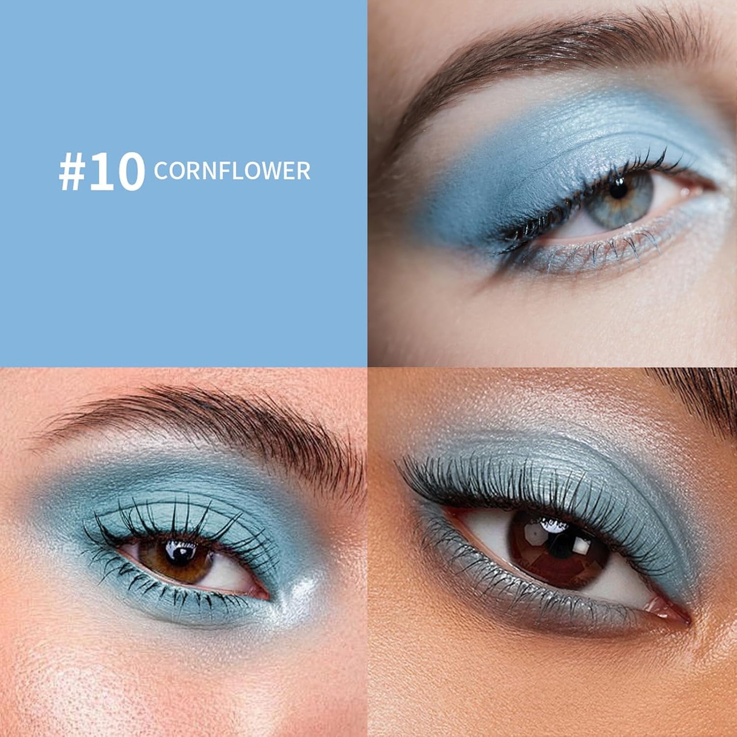 Eyeshadow Stick, Shimmer and Matte Cream Eye Shadow Brightener Sticks Eyeliner Pencil Crayon, Waterproof Long Lasting Eye Highlighter Stick Makeup,0.056 Oz(#10-Cornflower)