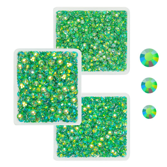 Light Green AB Crystal Resin Rhinestones for Crafting 3mm 4mm 5mm Light Grass Green Flatback Stones Diamonds Crystals Gems Charms for Nails Face Eyes Makeup Body Tumblers Bottles Crafts Shoes
