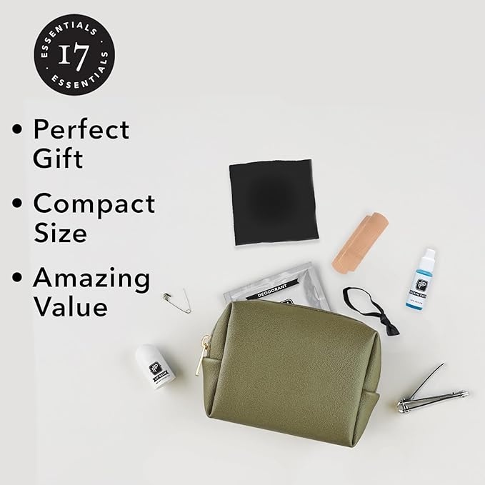Pinch Provisions Gym Kit, includes 15 Personal Care Essentials for Wellness & Beauty, Perfect for Gifts, Gym Bags, Duffle Bags & Lockers (Olive)