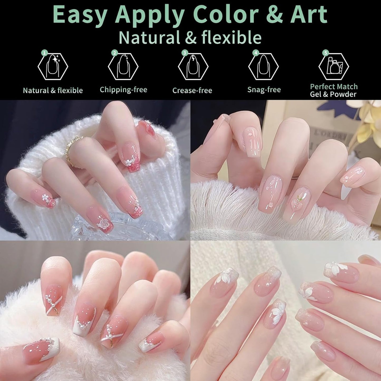 Short Square Nail Tips, 216pcs Acrylic Soft Fake Nails Gel Nail Tips, Full Cover Pre-Shaped Matte Clear Press on Nails for Extension, Diy at Home Manicure 12 Sizes