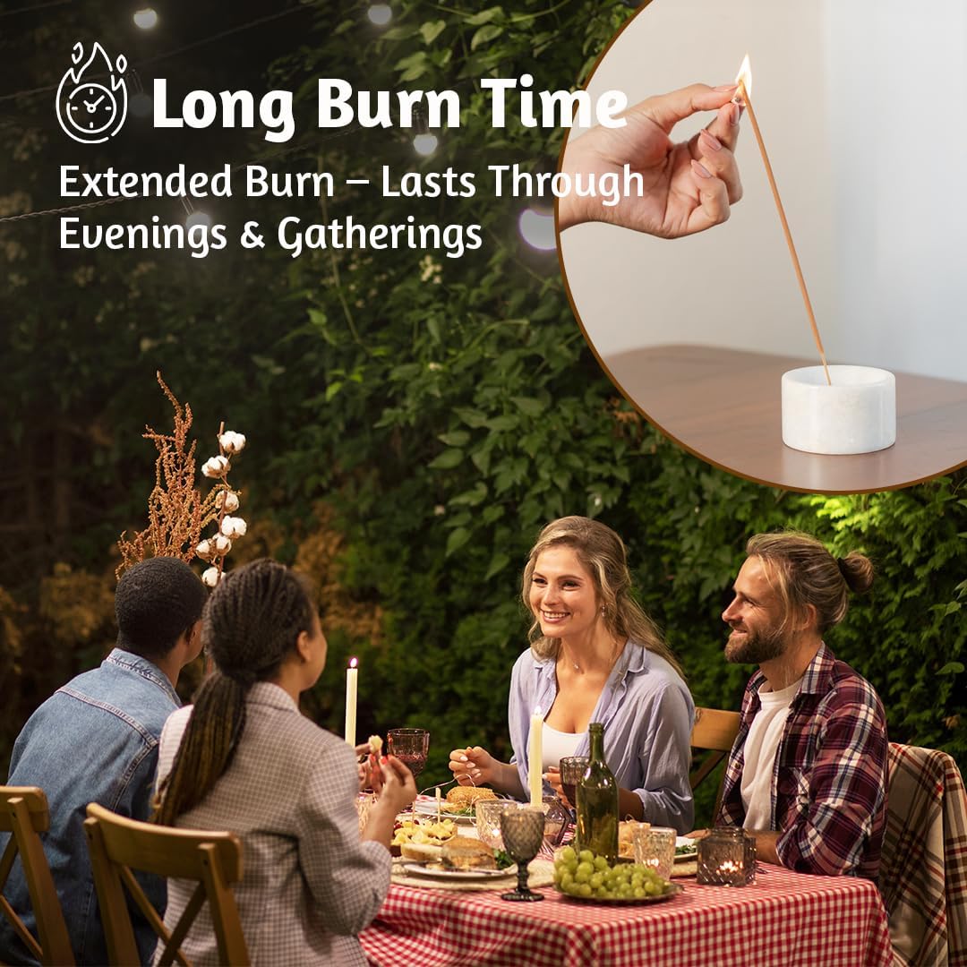 Folkulture Citronella Incense Sticks | Pack of 120 Long 12” Citronella & Lemongrass Incense Sticks | Slow Burn, Non Toxic, Organic |for Patios, Gardens, Camping, BBQs & Outdoor Gatherings