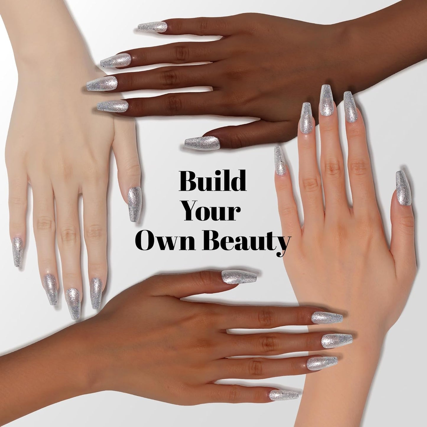 YTD Likomey Gel Nail Polish,15ml Colorful Silver Glitter Nail Gel,Fall Winter Shiny Sparkly Salon Home DIY Manicure UV Color Varnish,SF438