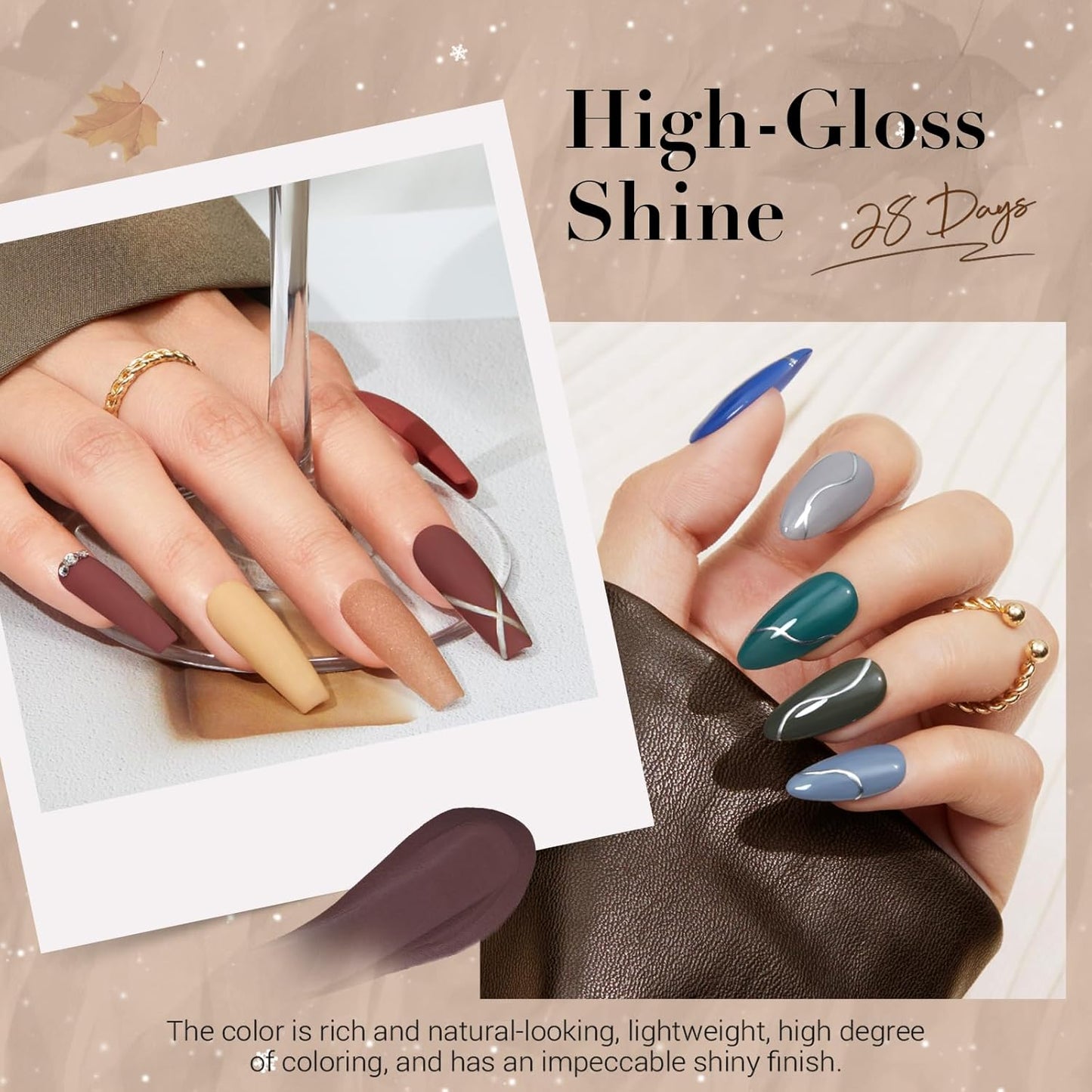 AZUREBEAUTY Dip Powder Nail Kit Starter 20 Colors Glitter Dark Green Grey Purple Fall Winter 31 Pcs Dip Powder Liquid Set with Top/Base Coat Activator for French Nails Art Manicure DIY Salon Gift