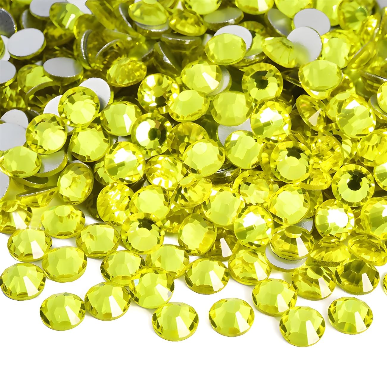 Flatback Rhinestones Round Gems for Nails Art and Crafts 1250Pcs SS20 5mm Glitter Crystals Stone DIY Bags Clothes Shoes (Citrine)