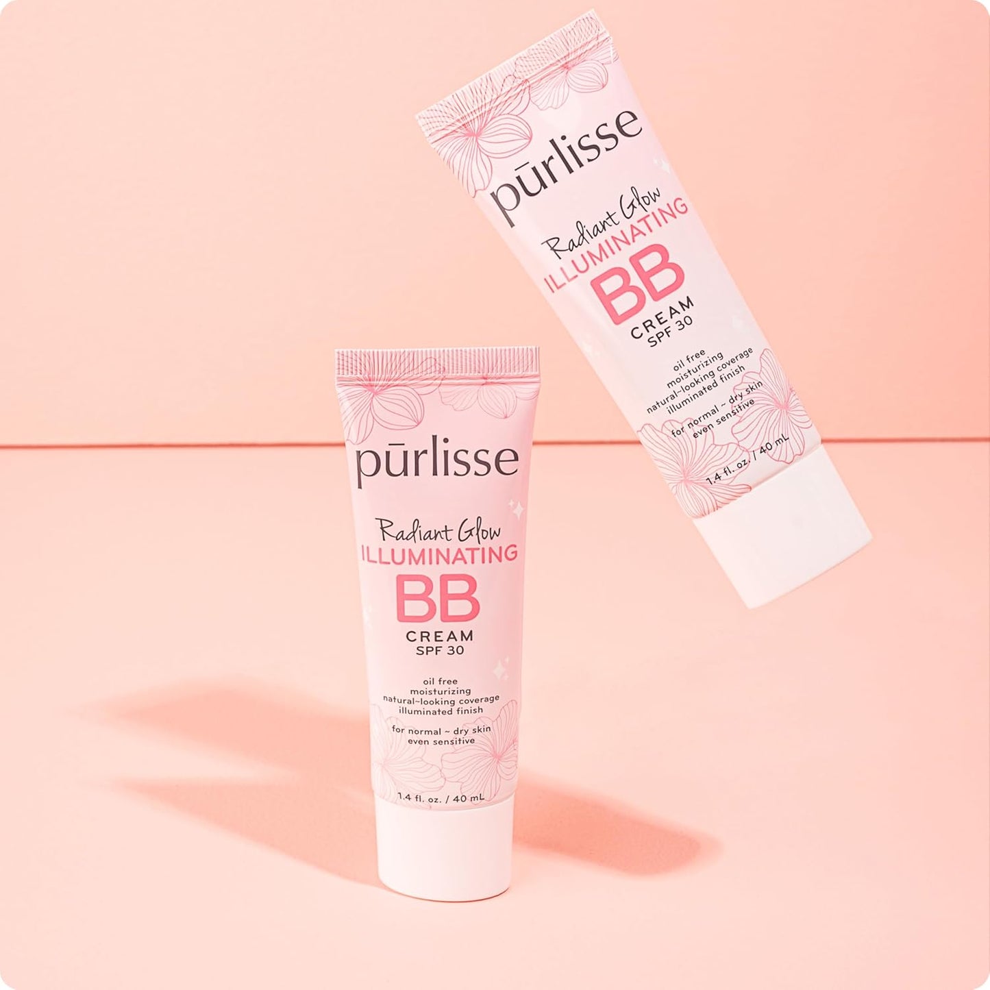 pūrlisse Radiant Glow Illuminating BB Cream with SPF 30 - Glow BB Cream Enriched with Goji & Hawthorn Berry for Dewy Skin - Helps to Improve Skin Texture & Radiance - Tan Deep (1.4 oz)