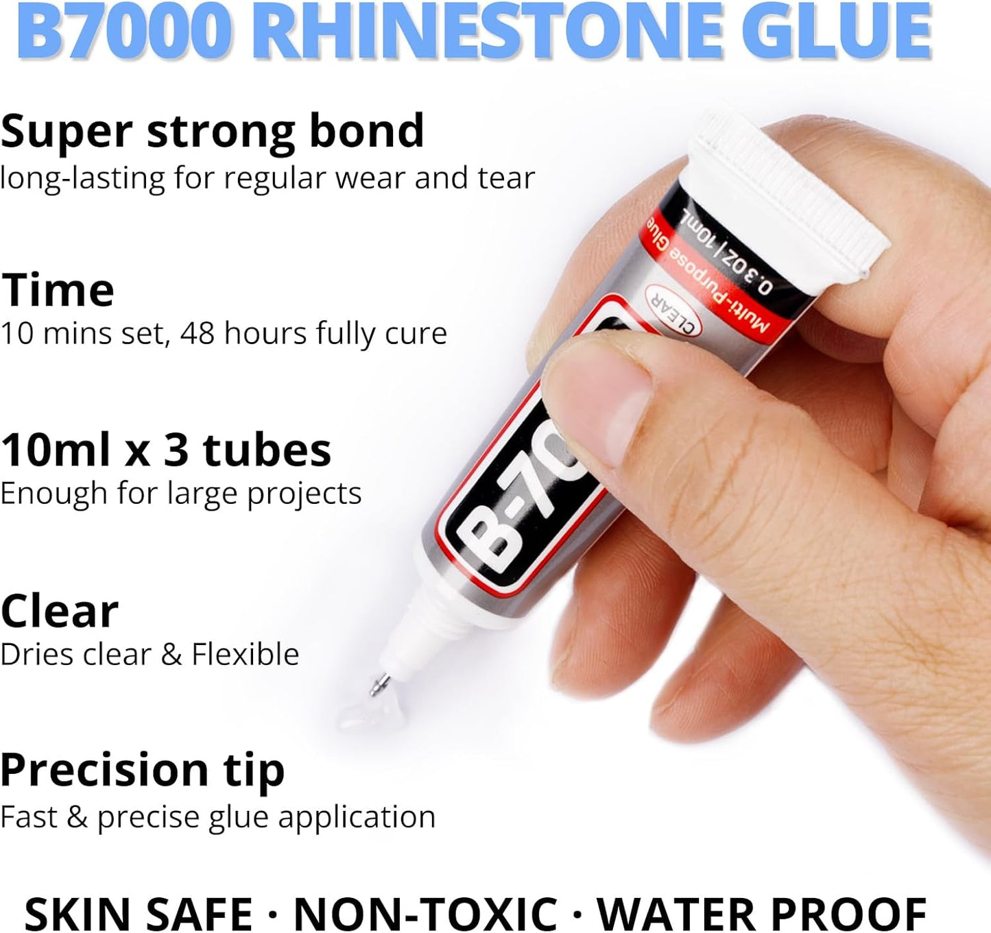 30000Pcs Resin Jelly Rhinestones Set for Crafting Bedazzling, Baby Blue AB Flatback Gems Jewels for Crafts Clothes Shoes Fabric Outfit Nails Makeup, Flat Back Crystal 2-6mm with b 7000 Glue