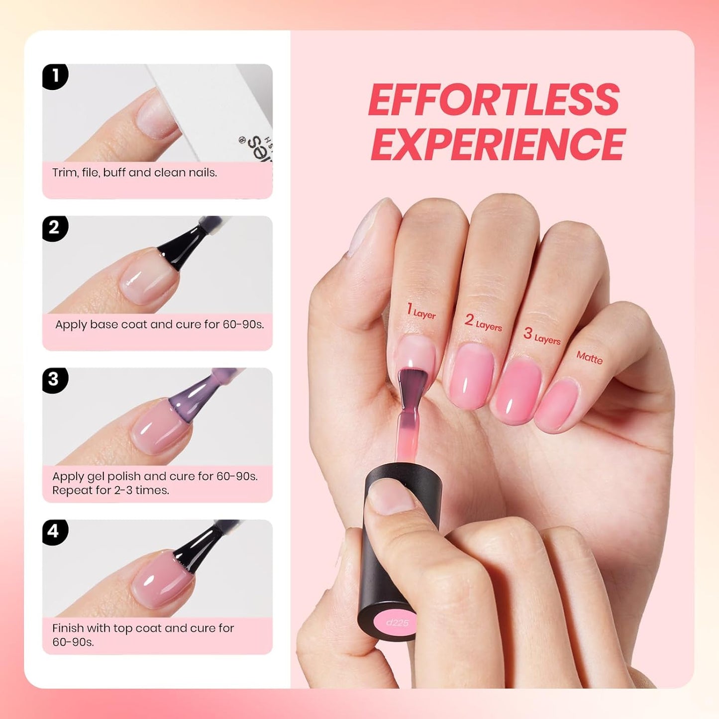 Beetles Jelly Gel Nail Polish Set, 6 Colors Jelly Nude Pink Gel Polish Kit Neutral Sheer Shimmer Glitter Translucent Effect Soak off Uv Nail Concealer DIY Manicure Spring Summer Gift for Women