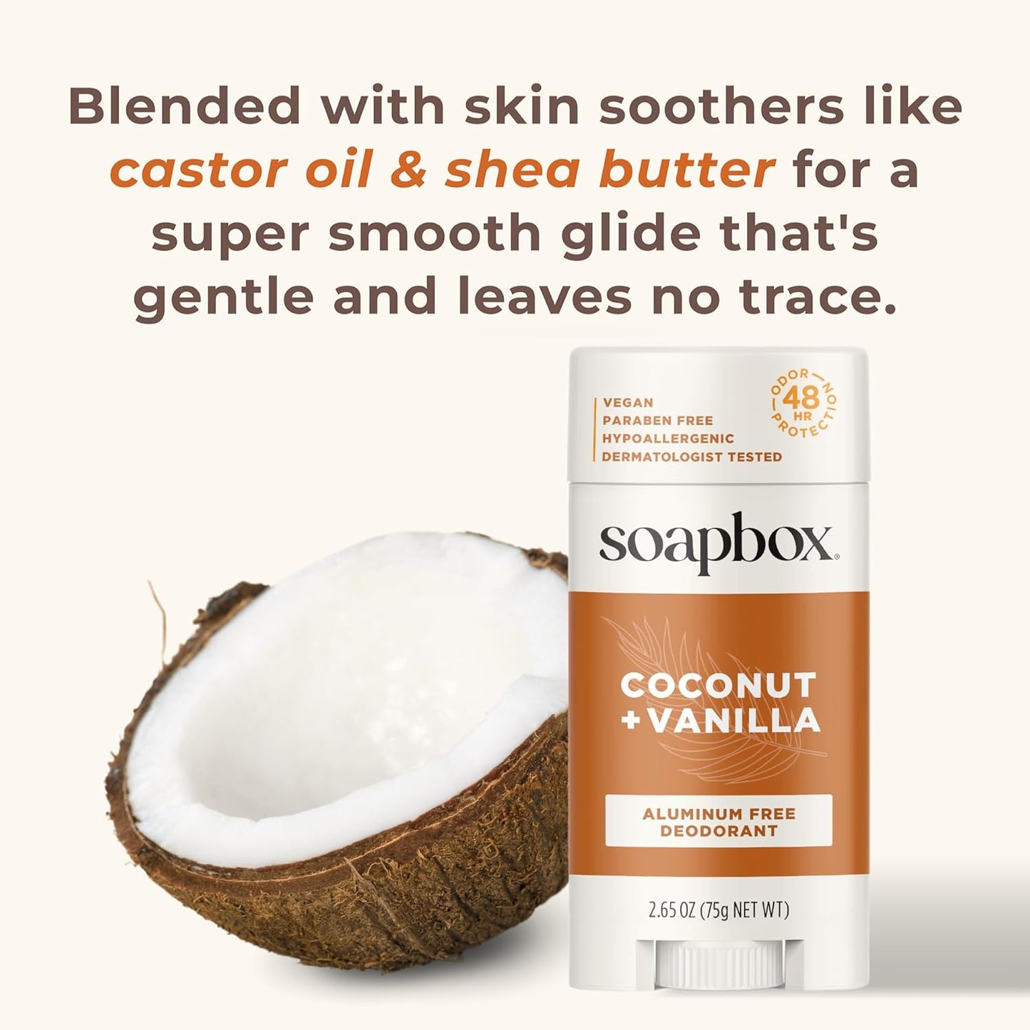 Soapbox Aluminum Free Deodorant, 2 Pack Bergamot & Citrus and Coconut & Vanilla Scented Deodorant, Scented Aluminum-Free Natural Deodorants, 2.65oz