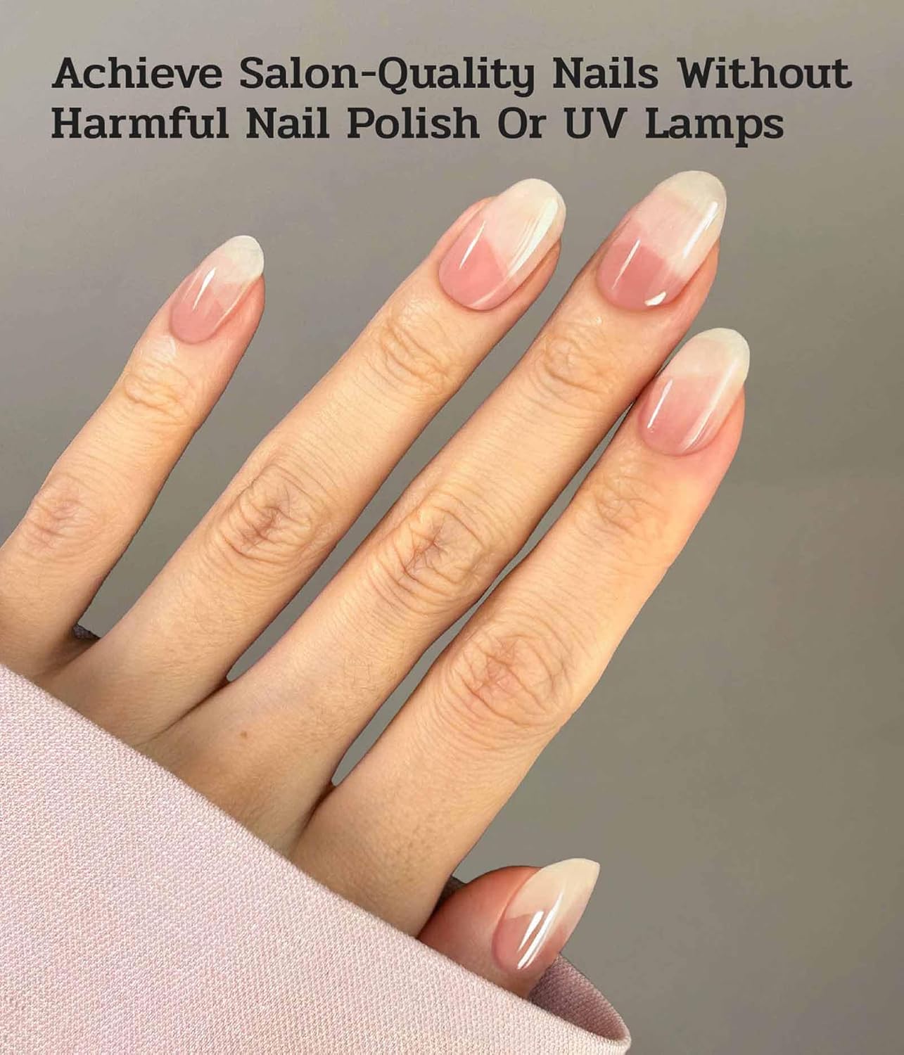 Nail Polish Strips - 22 Pcs Salon Quality Gel Nail Stickers - Long Lasting Wraps (Single Lip Kiss Pink)