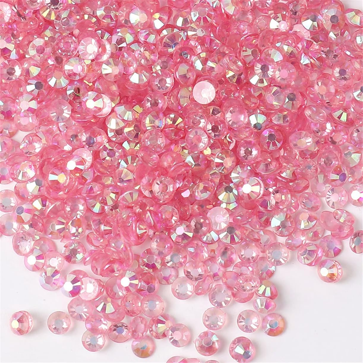 3000 Pieces SS12 3mm Flatback Rhinestones AB Clear Round Gems Crystals for Nail Art DIY Crafts Clothes Shoes Bags （Transparent Light Pink AB）