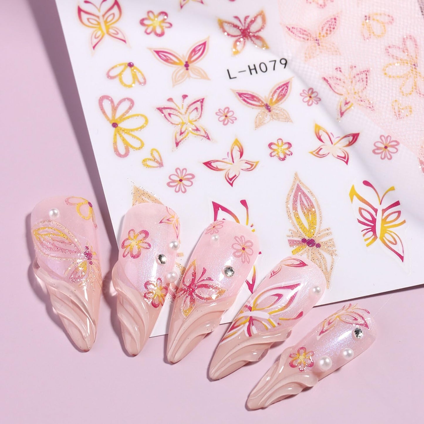 Stickers para Uñas Nail Stickers Self-Adhesive Sticker para Uñas Colorful 3D Flower Calcomanías Floral Nail Stickers Art Design Accessories Hight Quality 7 Sheets