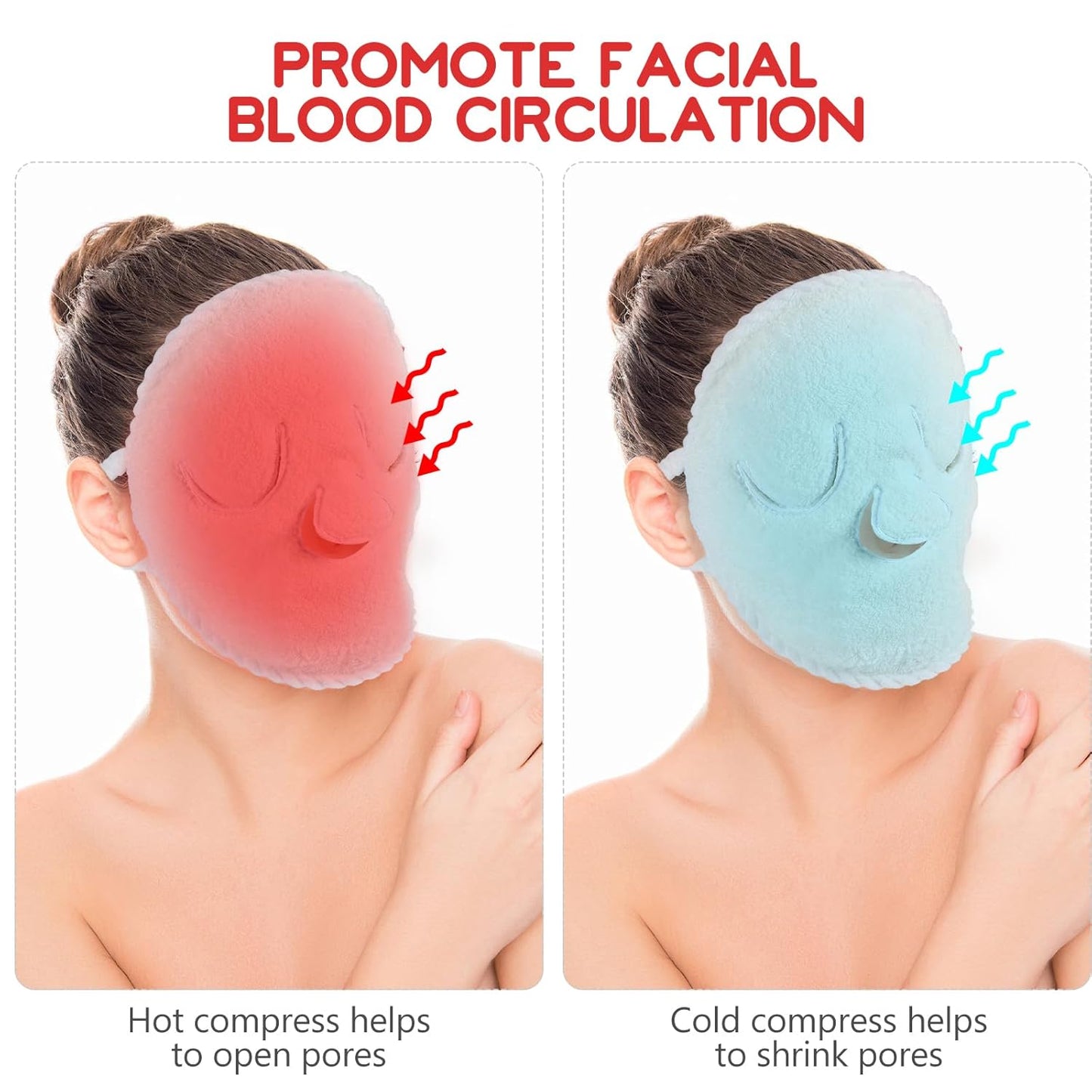Beaupretty 2pcs Face Towel Mask Facial Steamer Towel Coral Fleece Moisturizing Warmers Hot Cold Mask Spa Skin Care Tool for Women Girls