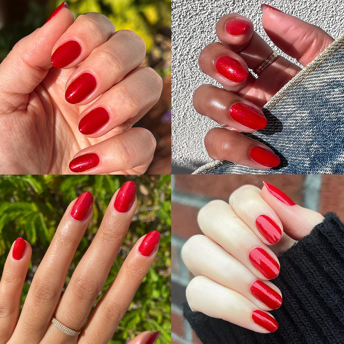 Olive & June Quick Dry Nail Polish | Instant, Fast-Drying, Smudgeproof Color | 15-free, Vegan, Cruelty-Free Formula | Lasts up to 5 Days | Salon-Quality Manicure at Home | Lippy | Shimmering Red