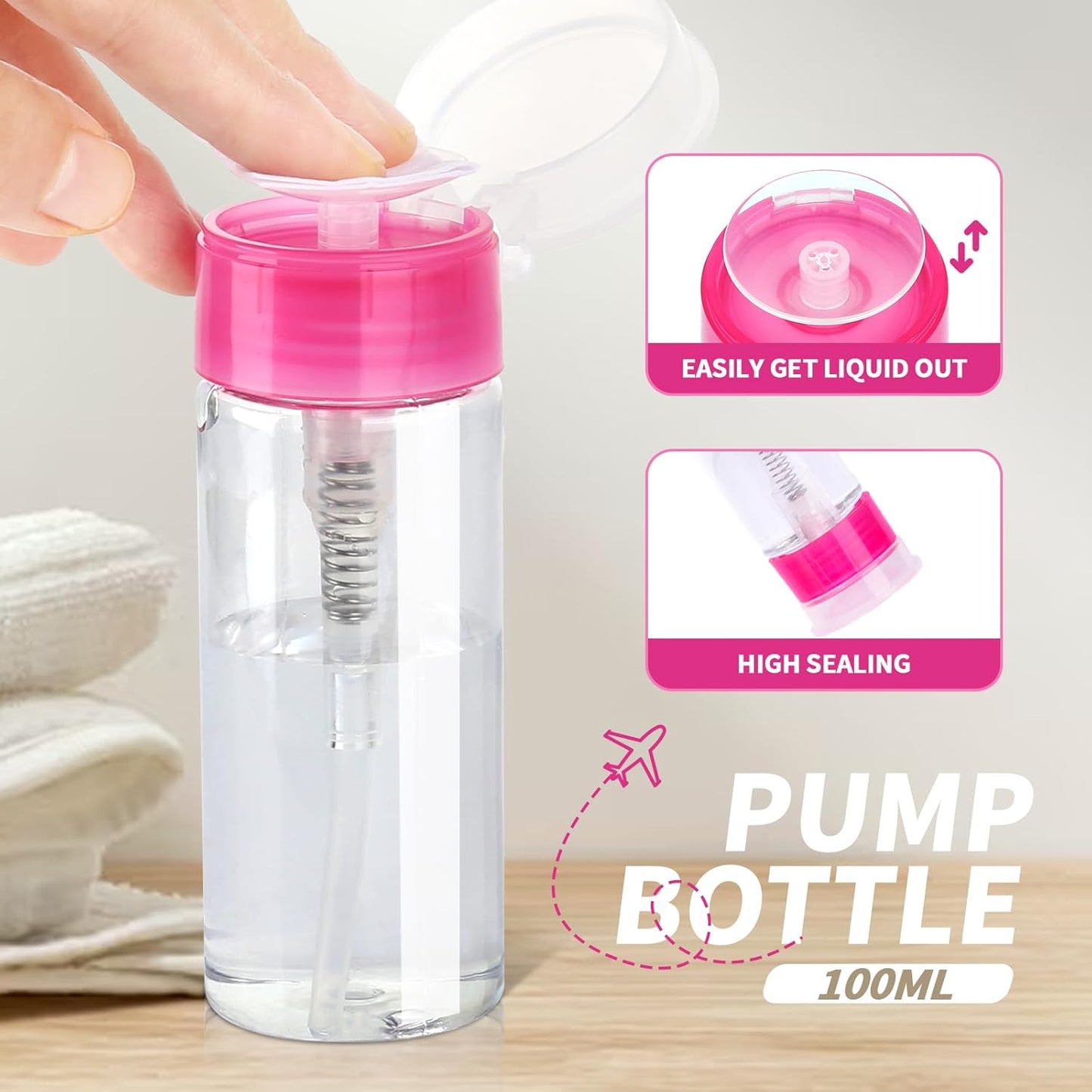 FANDAMEI Nail Polish Gel Remover Tools Kit with Nail Clips, 100ml Nail Polish Remover Bottle, 500 Nail Remover Cotton Pad, Nail Brush, Cuticle Pusher/Peeler, 100/180 Nail File,Buffer Block