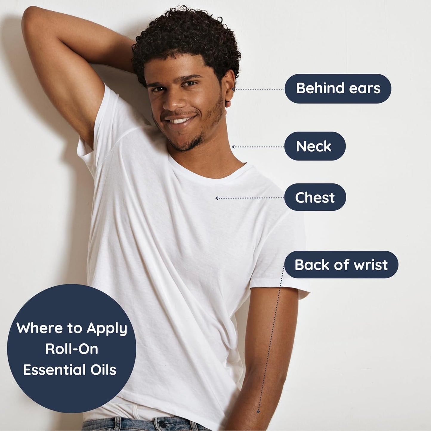 Bleu for Men Perfume Roll On with Essential and Fragrance Oils and Organic Jojoba Oil, Alcohol Free, Eau de Toilette, Made in California