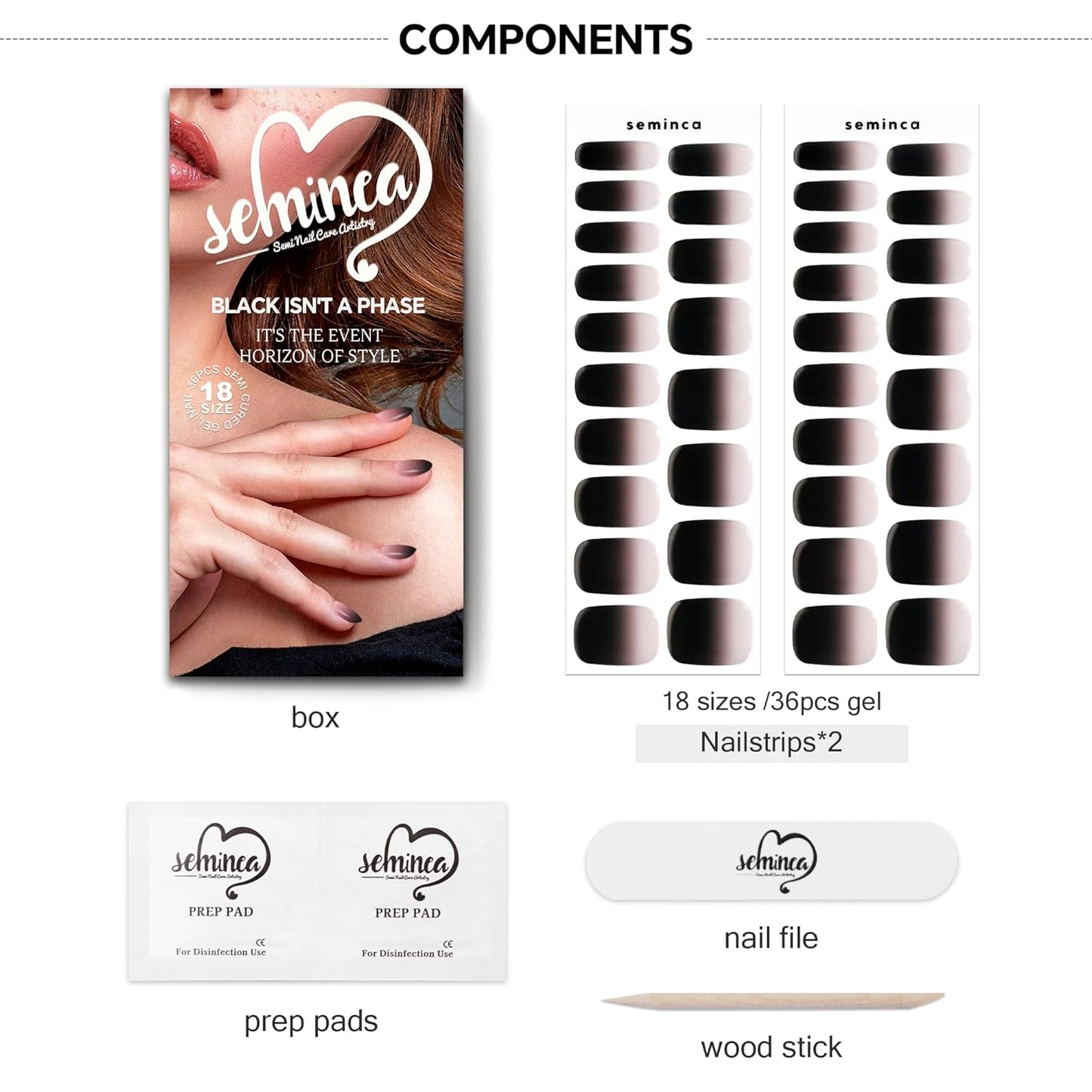 Semi Cured Gel Nail Strips-Quick DIY nail art stickers semi cured gel strips salon quality manicure at home instant beauty solution,Works with Any UV/LED Lamps(Party Night)