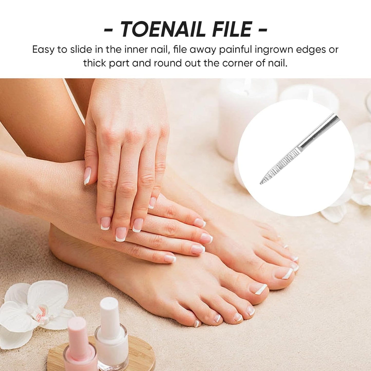 6PCS Ingrown Toenail File and Lifters,Professional Surgical Stainless Steel Ingrown Toenail Tool- Safe Nail Cleaning Treatment Pedicure Tools Kit Under Sidewall Cleaner Pain Relief Accessories