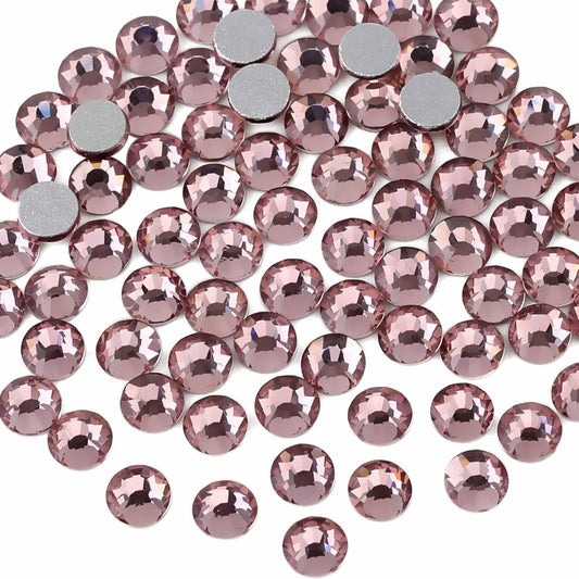 Beadsland 2880pcs Flat Back Crystal Rhinestones Round Gems for Nail Art and Craft Glue Fix,Light Purple,SS4,1.5-1.7mm