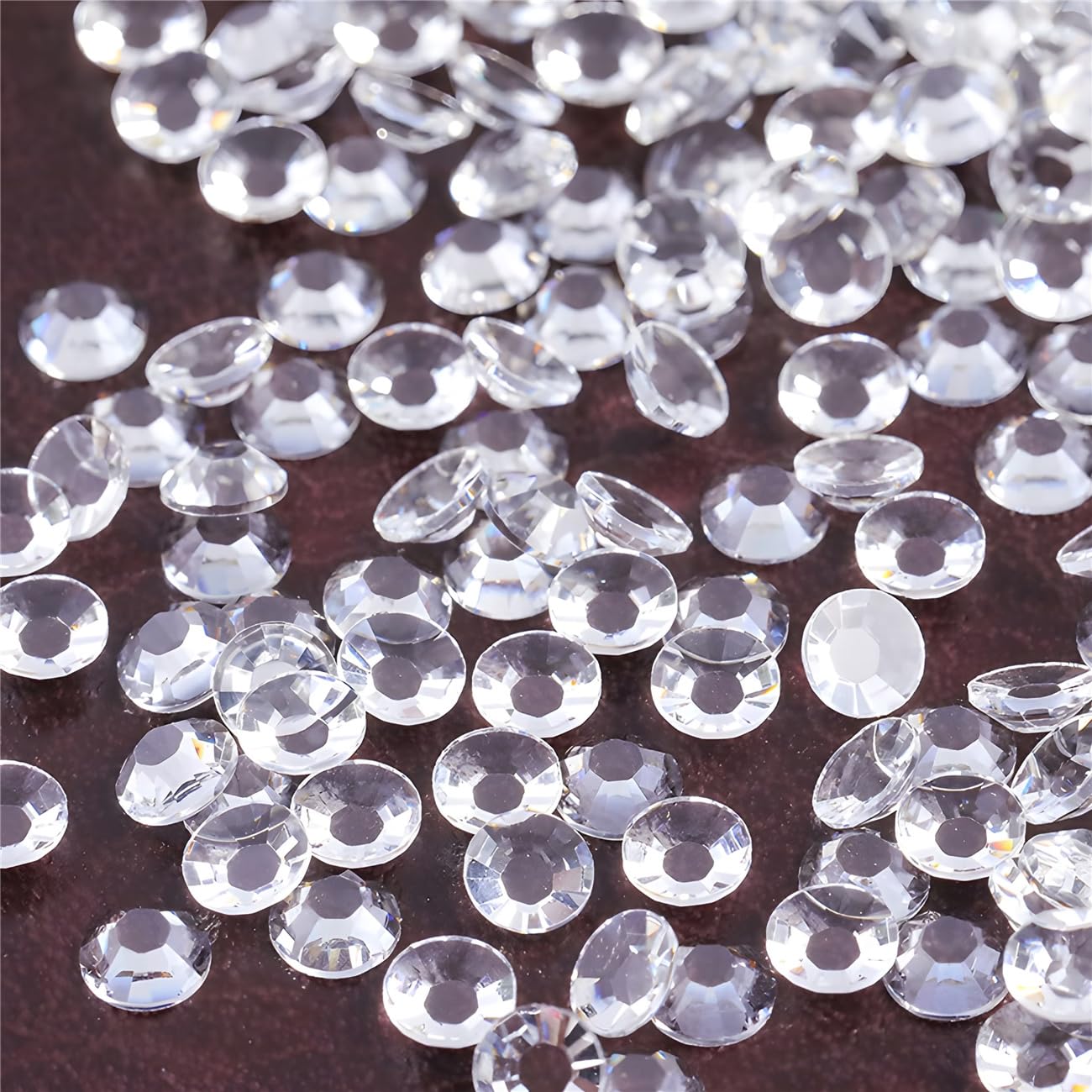 Flatback Rhinestones Round Gems for Nails Art and Crafts 4000Pcs SS6 2mm Glitter Crystals Stone DIY Bags Clothes Shoes (Transparent White)