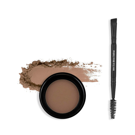 bdb Eyebrow Powder & Definer Brush - Long-Lasting, Fuller & Fluffier Brows, Spoolie for Precision, Soft & Natural, Light Brown