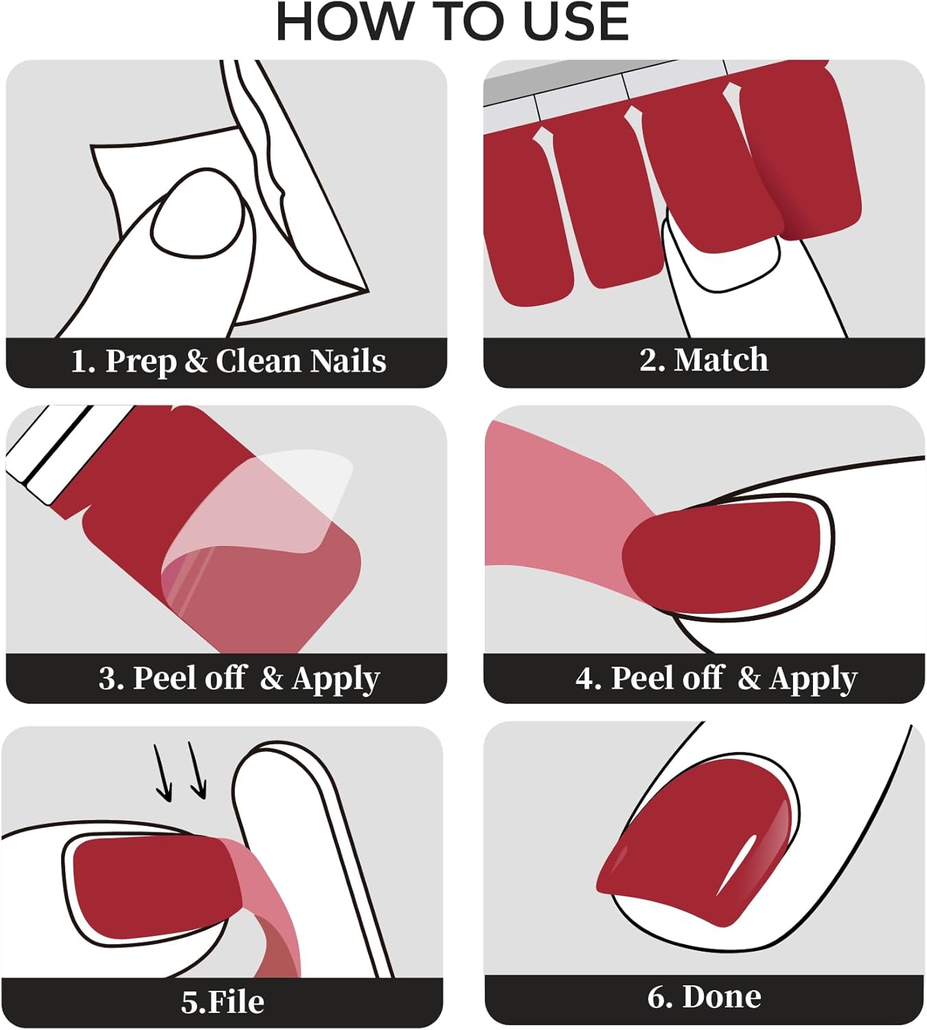 Nail Polish Strips, 20Pcs Salon Quality Gel Nail Stickers, Easy Long Lasting Wraps for Short Nails no UV Light Needed (Beautiful Roses)