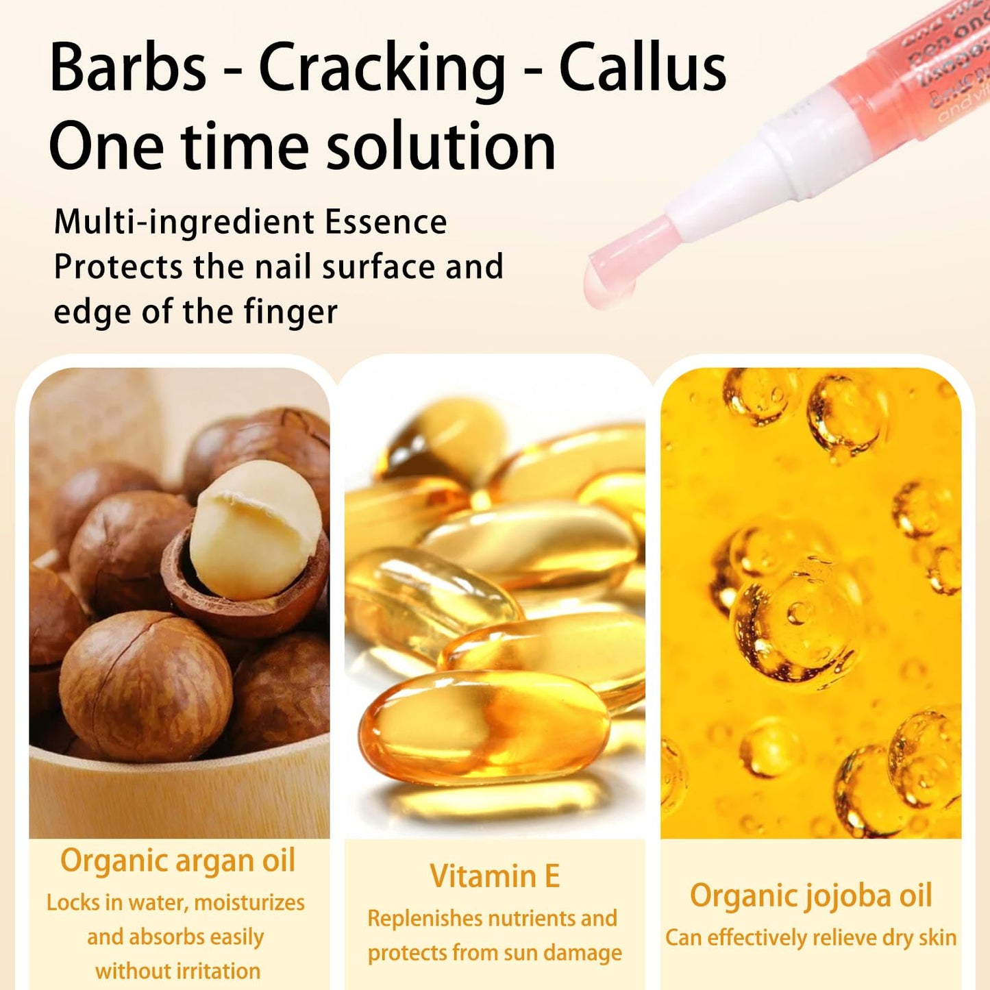 Cuticle Oil Pen Sweet Almond Nail Growth Serum and Repair Treatment Hydrating Oil for Dry Cuticles and Skin Cuticle Buddy Revitalize Nails with Radiant Cosmetics' Nail Growth Oil (6pcs)