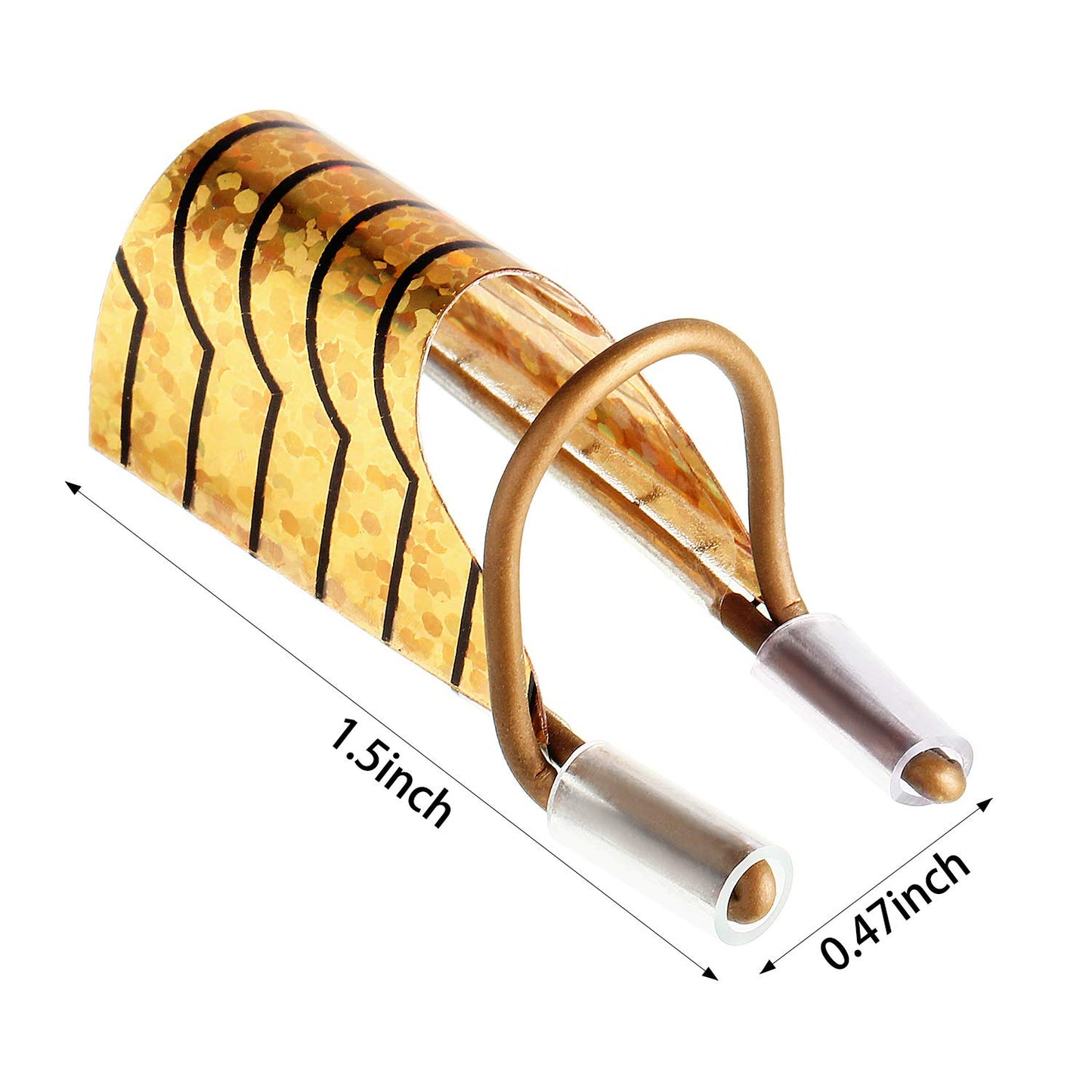 20 Pieces Reusable Nail Extension Forms Guide Protector Nail Tips Acrylic UV Gel Protector for Salon Home Supply(Gold, Silver)