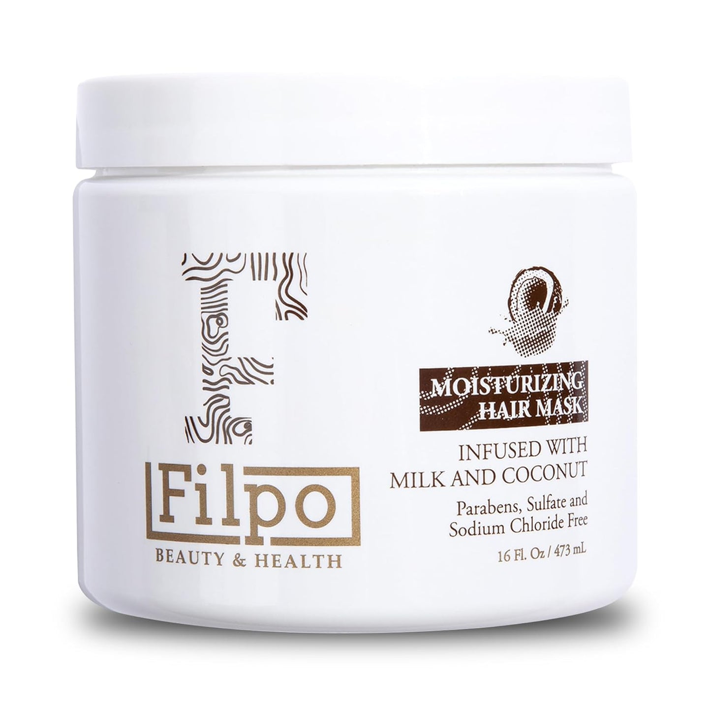 FILPO Coconut Milk Hair Mask - Deep Conditioning with Coconut Oil and Argan Oil for Dry, Damaged, Curly Hair Growth & Sulfate Free Hair Care