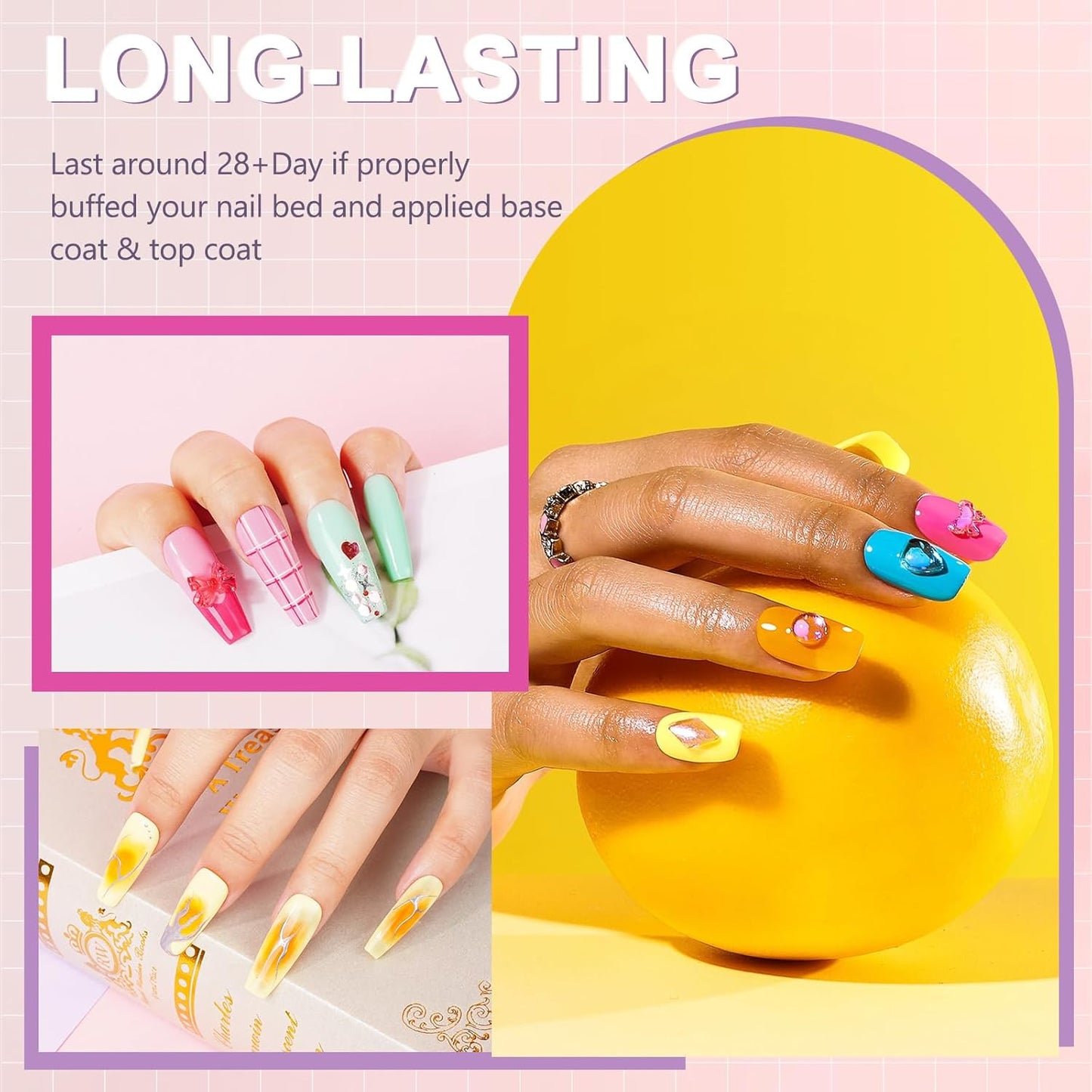 LKEE Gel Nail Polish Kit with U V Light 108W, 65 Pcs Gel Nail Polish Set All Season Gels Nail Kit Essential Manicure Tools for DIY Nails Art Gifts for Women (36KIT-color 2)