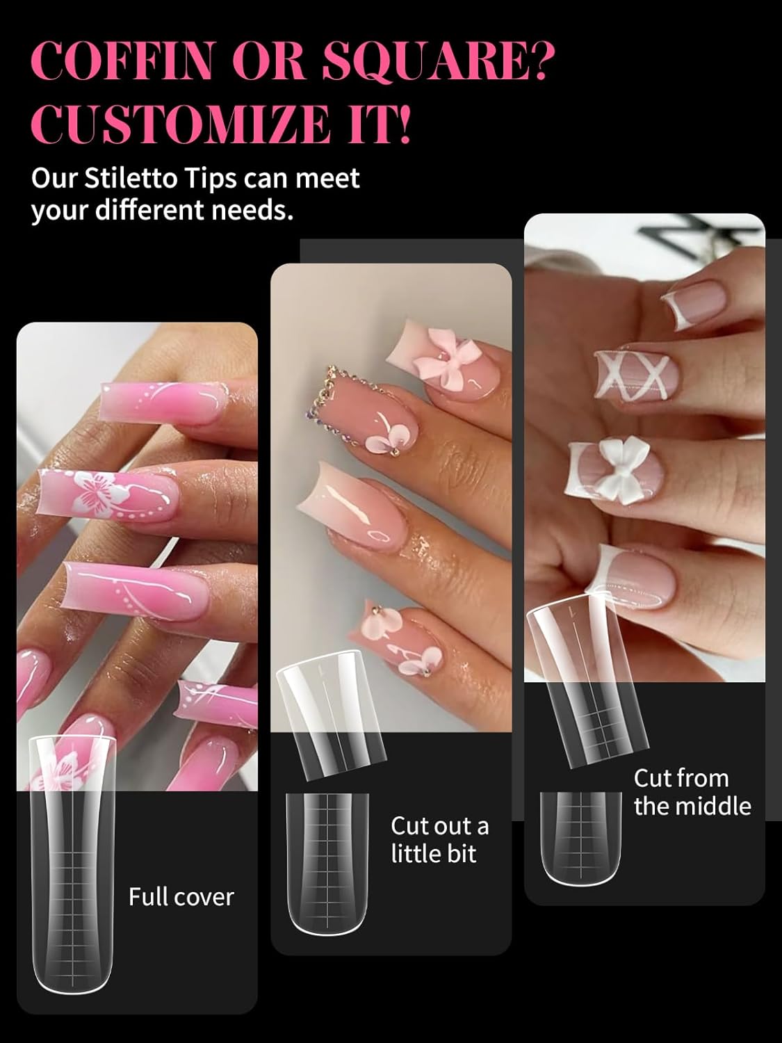 EBANKU Dual Nail Forms for Poly Extension Gel, 150 PCS Duck Nail Molds Reusable 15 Sizes Nail Extension Forms for Builder Gel Manicure Design Salon DIY