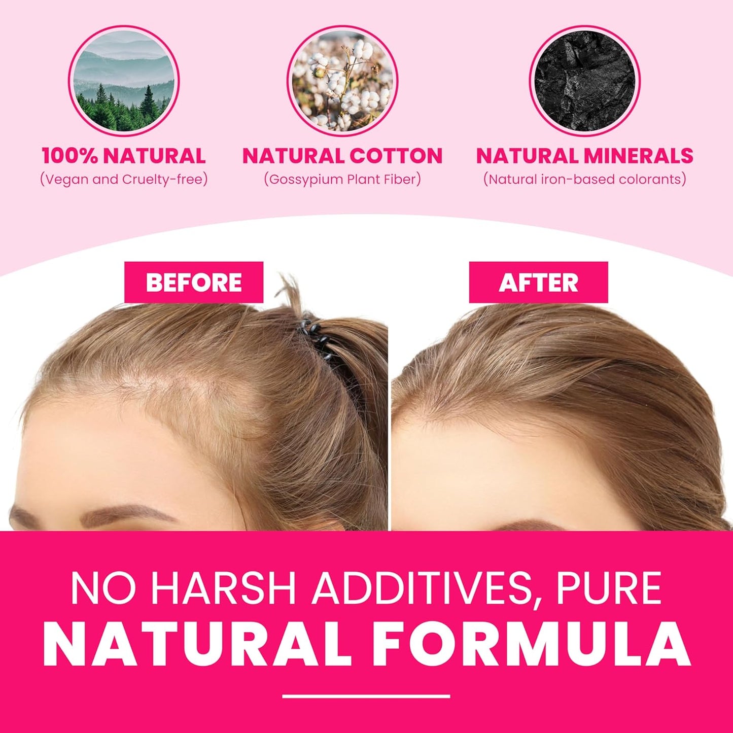 VELO Hair Building Fibers for Thinning Hair –BLACK Hair Fibers for Men & Women – Covers Bald Spots, Hairline Powder, Hair Thickening Fibers – Hair Filler Powder for Fuller-Looking Hair – 30g