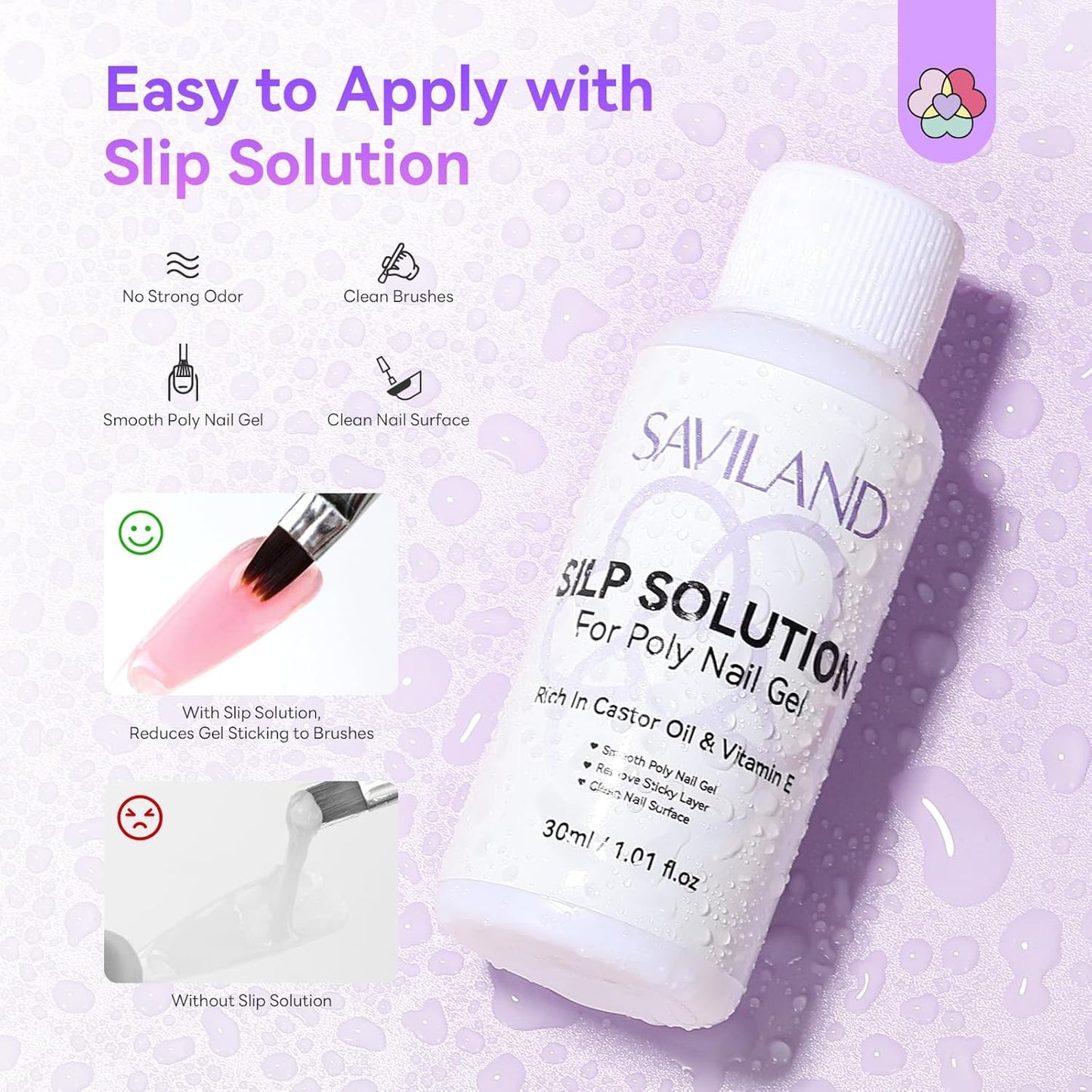 SAVILAND Poly Gel Nail Kit for Starter: 4 Poly Gel Nail Colors 28 Day Long Wear Ultra-Hard with Slip Solution, Fast & Easy Extension Nail Kit with Nail Lamp All-in-1 for Beginner DIY Art Home Salon