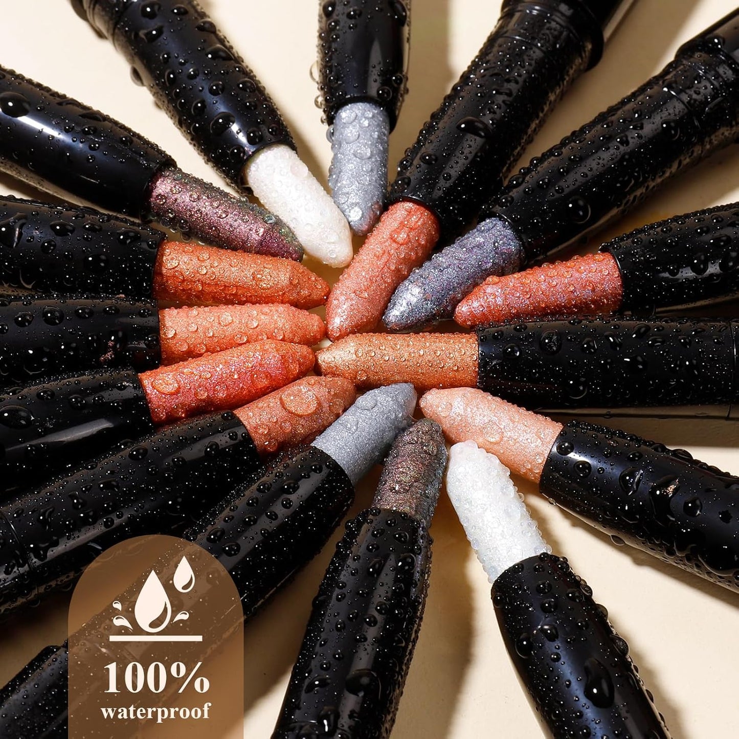 Cream Waterproof Hypoallergenic Eyeshadow Stick, long wear Metallic Glitter Matte Eye Shadow Pencil With Makeup Brush, Eye Brightener, 42 Almond Matte